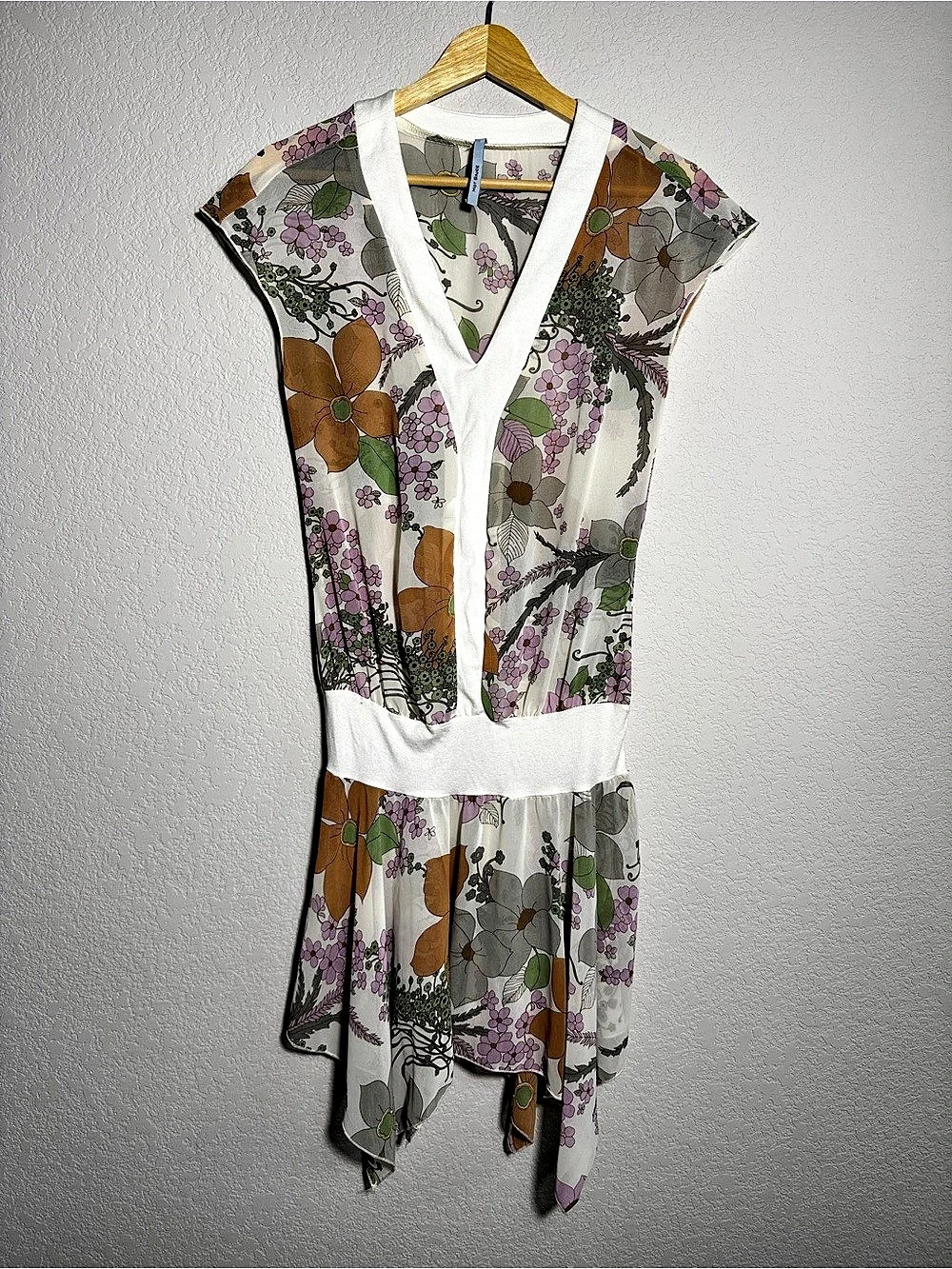 Hot Sauce Floral Mini Dress Size Small coquette boho artsy fairy
